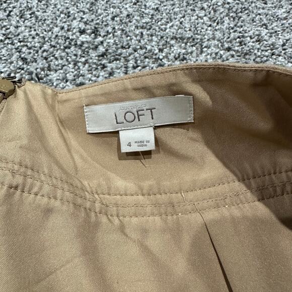 New without tags, LOFT Wool Mini Tan Zip Skirt, Size 4 - Picture 6 of 10